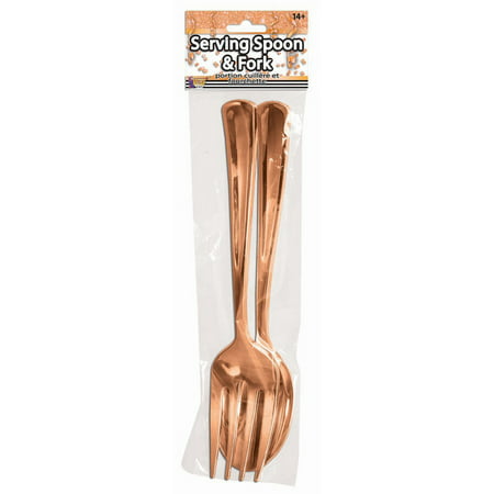 Rose Gold Serving Fork and Spoon