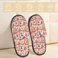 thumbnail image 2 of Bixox Men's Women's Corgi Head with Floal Patterned Plush House Slippers, Memory Foam Slippers, Indoor and Outdoor Warm Plush Bedroom Shoes, Soft Flat Sole, Comfortable and Non-slip, 2 of 5
