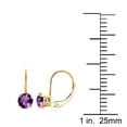 thumbnail image 5 of AoneJewelry Amethyst Gemstone Leverback Earring for Women| 14K Yellow Gold 7mm 1.65 Carat 2 Stone Round Cut Prong Setting Genuine Diamond, 5 of 5