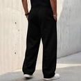 thumbnail image 7 of Leidass Men's Baggy Sweatpants Fleece Wide Leg Lounge Sweat Pants Drawstring Waist Jogging Pants with Pockets Black L, 7 of 7