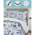 thumbnail image 4 of Flower Bird Twin Size Down Alternative Comforter, Lightweight Comforter Quilt Bedding Set with Pillow Shams Vintage Blue Garden Country Wildflower All Seasons Bed Comforter Duvet Insert 68"x86", 4 of 7