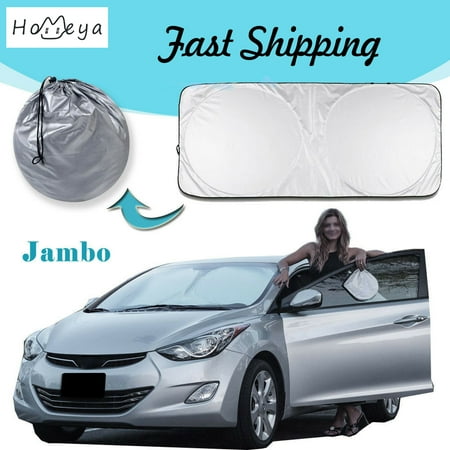Car Auto Wing - Auto Car Sunshade Foldable Windshield Sun Shade Visor Big Size,homeya Jumbo Sun Shade for Heat Block Wind Shield Screen UV Rays Full Protection, Trucks SUVs Vans