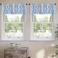 thumbnail image 2 of LALILO Kitchen Curtain Valance Ikat Tie Dye With Stripes And Rod Pocket Window Curtain 52"x 18" Set of 2, 2 of 5