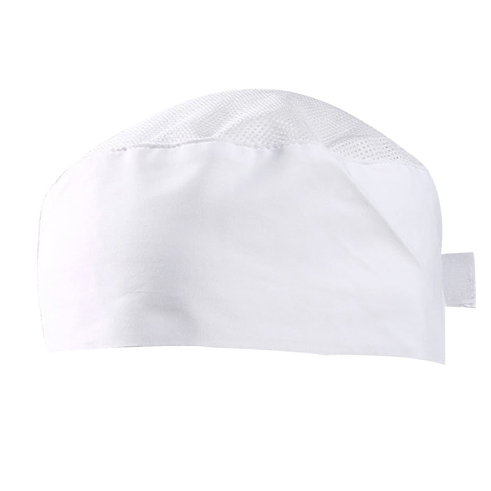 Mesh Top Skull Cap Professional Catering Chef Hat Black White Pack 1 or 5 