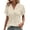 Beige Top, variant on YUGYXL Womens Summer Tops V Neck Short Sleeve Shirts Casual Textured Eyelet Top Dressy Blouses White Top M