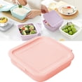 thumbnail image 2 of Silicone Foldable Fruit & Veggie Fresh Microwave Lunch Box Portable Outdoor Meal Container With Lid, 2 of 5