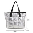 thumbnail image 1 of LHSHID Women Top-Handle Bag Women Solid Color Quilted Lattice Shoulder Bag Nylon Fashion Ladies Handbag for Shopping Traveling, 1 of 6