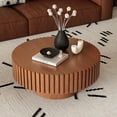 thumbnail image 4 of Tcbosik 31.5 inch Round Coffee Table, Rustic Tea Table, Center Table with Pedestal for Living Room, Natural Wood, 4 of 9