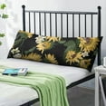thumbnail image 2 of Boho Sunflower Body Pillow Cover – Soft & Breathable, Hidden Zipper, 20"x54", Vintage Floral Print with Butterflies & Bees – Gift for Side Sleepers, Pregnancy, Farmhouse Decor, 2 of 7