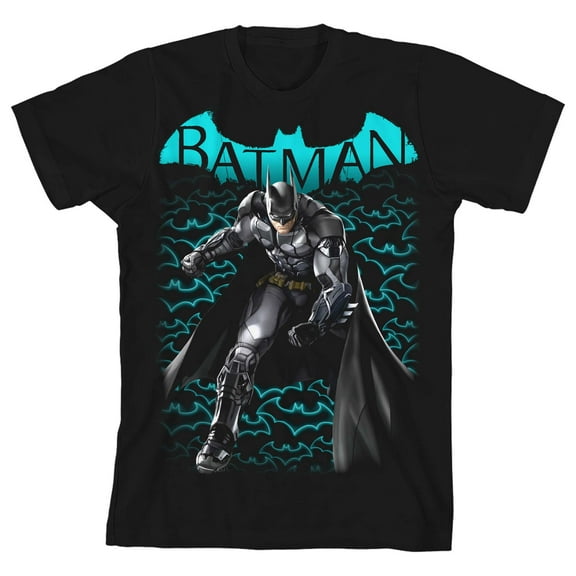 Batman Arkham Character and Title Youth Black Graphic Tee-Medium