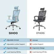 SIHOO M18 Ergonomic Office Chair, High Back Computer Chair, Adjustable Computer Desk Chair with Lumbar Support, 300lb,Blue
