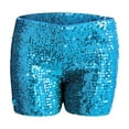 thumbnail image 3 of GZWYHT Shorts for Women Sequin Shorts for Women Sequins Shorts for Women High Waist Casual Loose A Line Hot Pants Sparkly Clubwear Night-Out Sparkly Shorts for Women Summer Shorts for Women Sky Blue S, 3 of 3