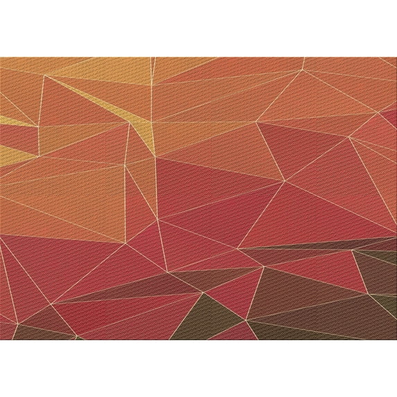 Ahgly Company Indoor Rectangle Patterned Papaya Orange Area Rugs, 2' x 5'