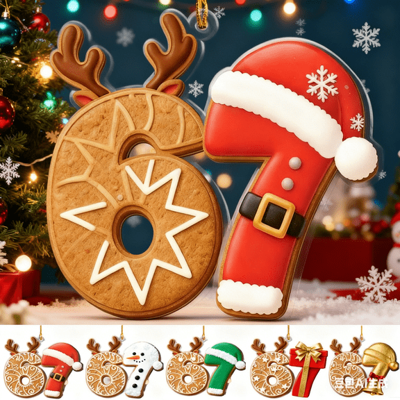 WKSCLPAI Funny 67 Ornament - New 67 Gingerbread Christmas Ornaments 2025, Meme Humor Hanging Decorations for Xmas Tree, Unique Christmas 67 Meme Gifts