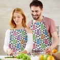 thumbnail image 4 of Easter and Rainbow Bunnies White Pattern Apron with Pockets, Cotton Linen Waterproof Adjustable Apron for Women, Kitchen Cooking Gardening BBQ Salon Apron, 33x27 Inch, 4 of 6