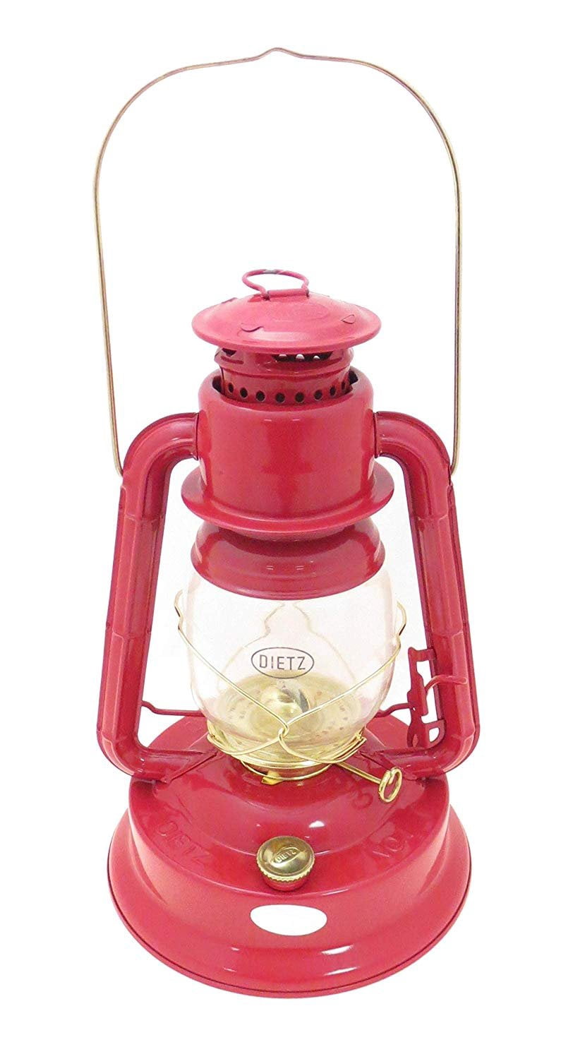 Dietz #1 Little Wizard Oil Lamp Burning Lantern Red with Gold Trim