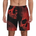 thumbnail image 2 of Picia Red And Black Abstract Skull pattern Mens Swim Trunks with Compression Liner Stretch Beach Shorts Quick Dry with Zipper Pockets No-Chafing Board Shorts-Small, 2 of 9