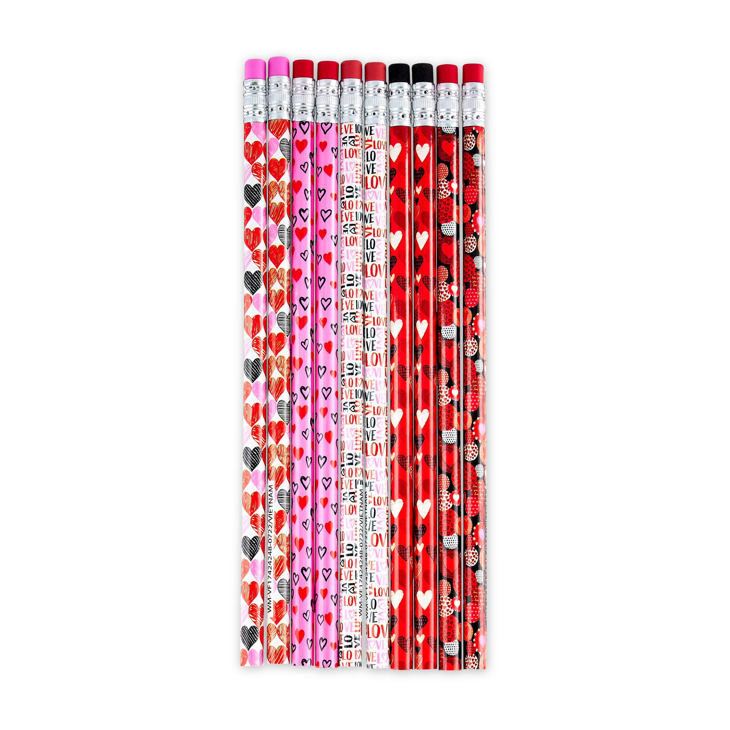 WAY TO CELEBRATE! Way To Celebrate Valentine's Day Hearts & Love Pencils, 10 Count