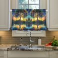 thumbnail image 2 of Yayeee Kitchen Curtains Tier Pair Light Filtering 27"x24" Rod Pocket Short Cafe Window Panel, Tree Pattern, 2 of 7