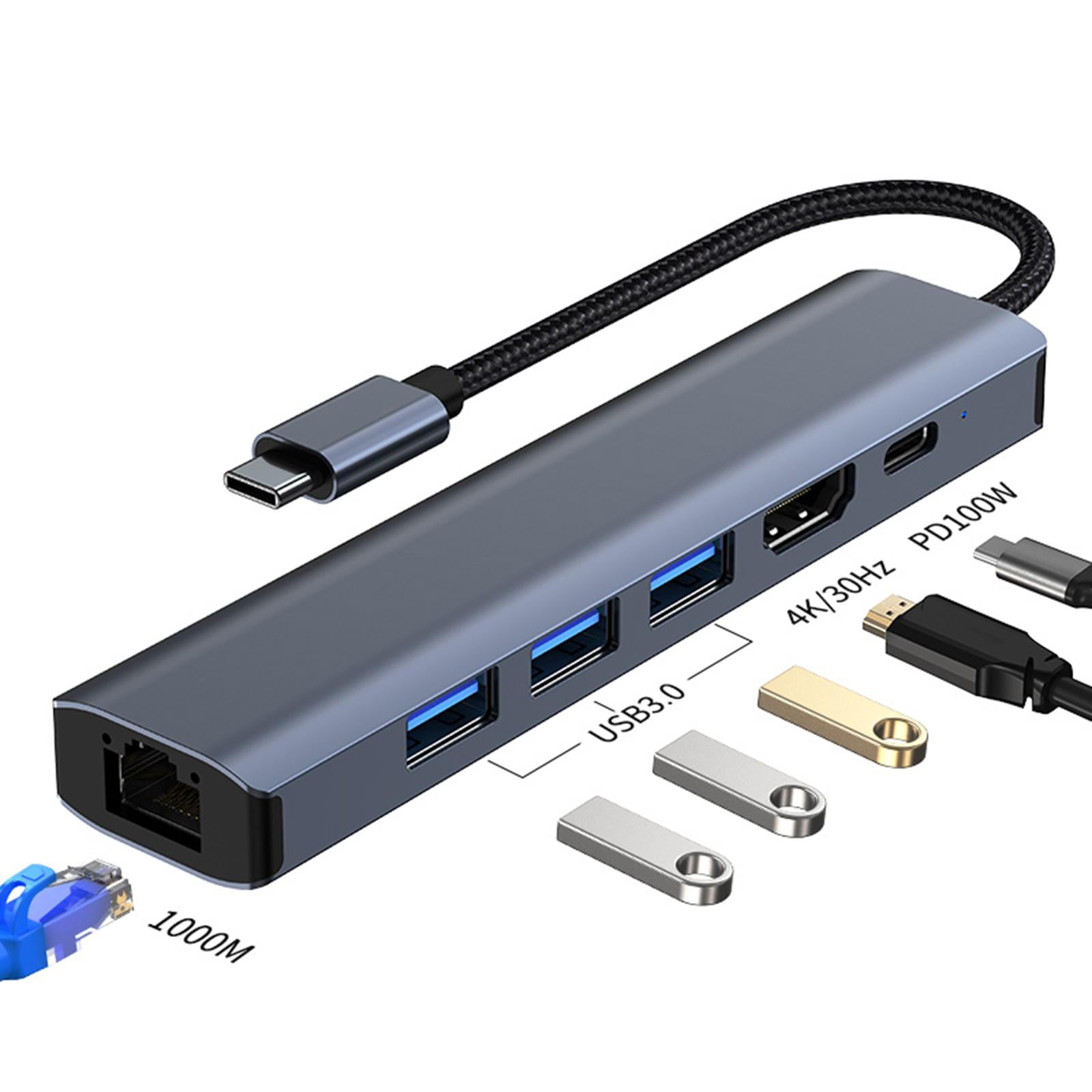 LeeQinersw USB C Hub 3 USB Ports 100W PD 6 in 1 USB C Laptop Docking Station Dongle for USB