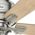 thumbnail image 3 of Hunter 42 inch Indoor Ceiling Fan with LED Lights and Pull Chain - Low Profile Mount Ceiling Fan, 5 Blades, For Bedroom, Living Room, or Kitchen, Quiet - Crestfield 52154, Brushed Nickel, 3 of 16