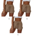 thumbnail image 3 of Jumpingount Pantalones cortos con cinturón de cintura alta para mujer Prendas para la parte inferior del cuerpo color camello L, 3 of 6