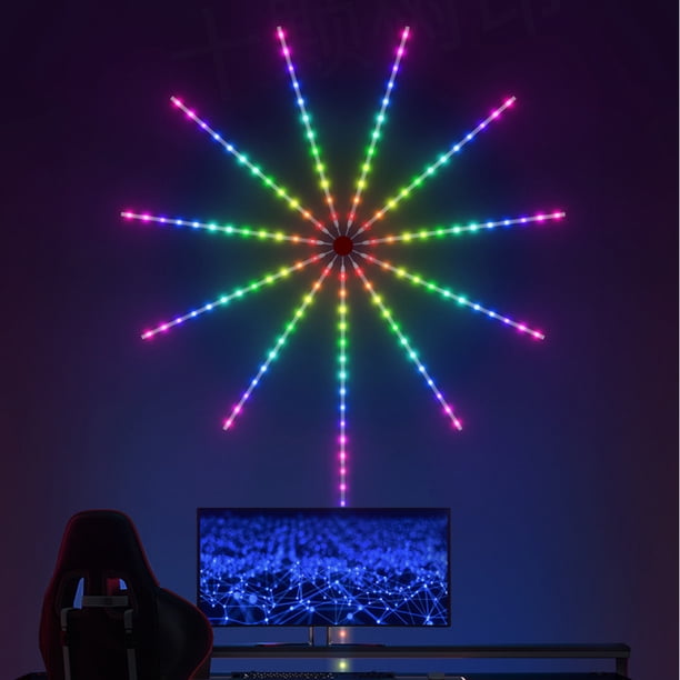 Luz de fuegos artificiales LED Fuegos artificiales con control remoto Tira de luces LED Decoración navideña JShteea El nuevo
