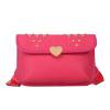 Bolso de mensajero para mujer, Bolso de hombro de PU con diamantes, Bolso cruzado de moda (rosa roja)