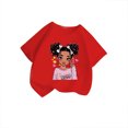 thumbnail image 3 of MEZZALL Kid Girls Cute Graphic T-Shirt Round Neck Short Sleeve Tee Summer Casual Tshirts Tops, Red, 5-6 Years, 3 of 5