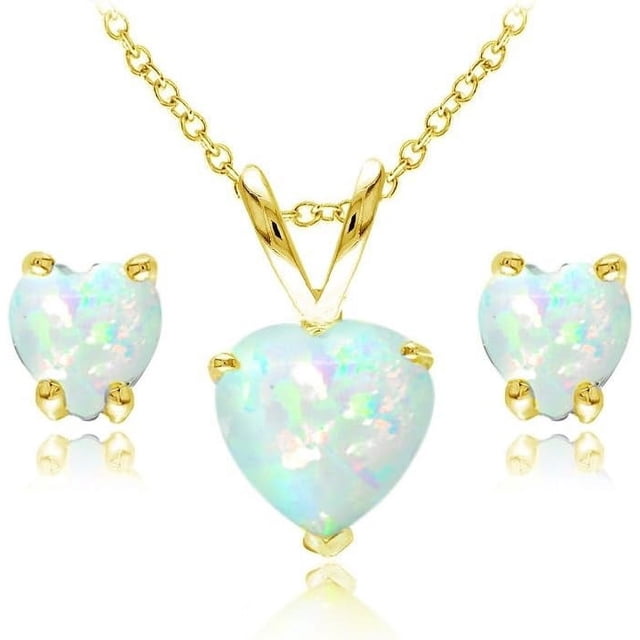 Conjuntos para mujer, conjuntos de collar y aretes para mujer, joyas con piedras natales, piedras preciosas genuinas o sintéticas, solitario de corazón, collar con colgante, aretes, joyas de plata o d