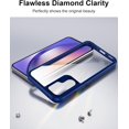 thumbnail image 2 of Case for Samsung Galaxy A54 5G with 2-Pack Tempered Glass Screen Protector Film, [Anti-Yellowing] Anti-Scratch Transparent Hard Back and Soft Edge Protective Phone Cover - Navy Blue, 2 of 14