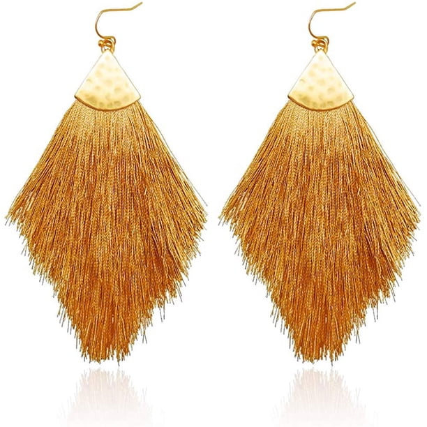 Pendientes Largos Elegantes Con Borla - Naranja Adepaton LRWJ272-10