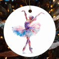 thumbnail image 4 of Christmas Tree Ornament Watercolor Painting Girl Ballet Dancer Funny Christmas Ornaments 2024 Dancing Girl in Pink Dress Cartoon Ornament Christmas Ornaments for Christmas Tree Decorations, 4 of 5