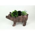 thumbnail image 6 of Zeckos Brown Resin Smiling Pig Planter Outdoor Décor 17 inch, 6 of 7