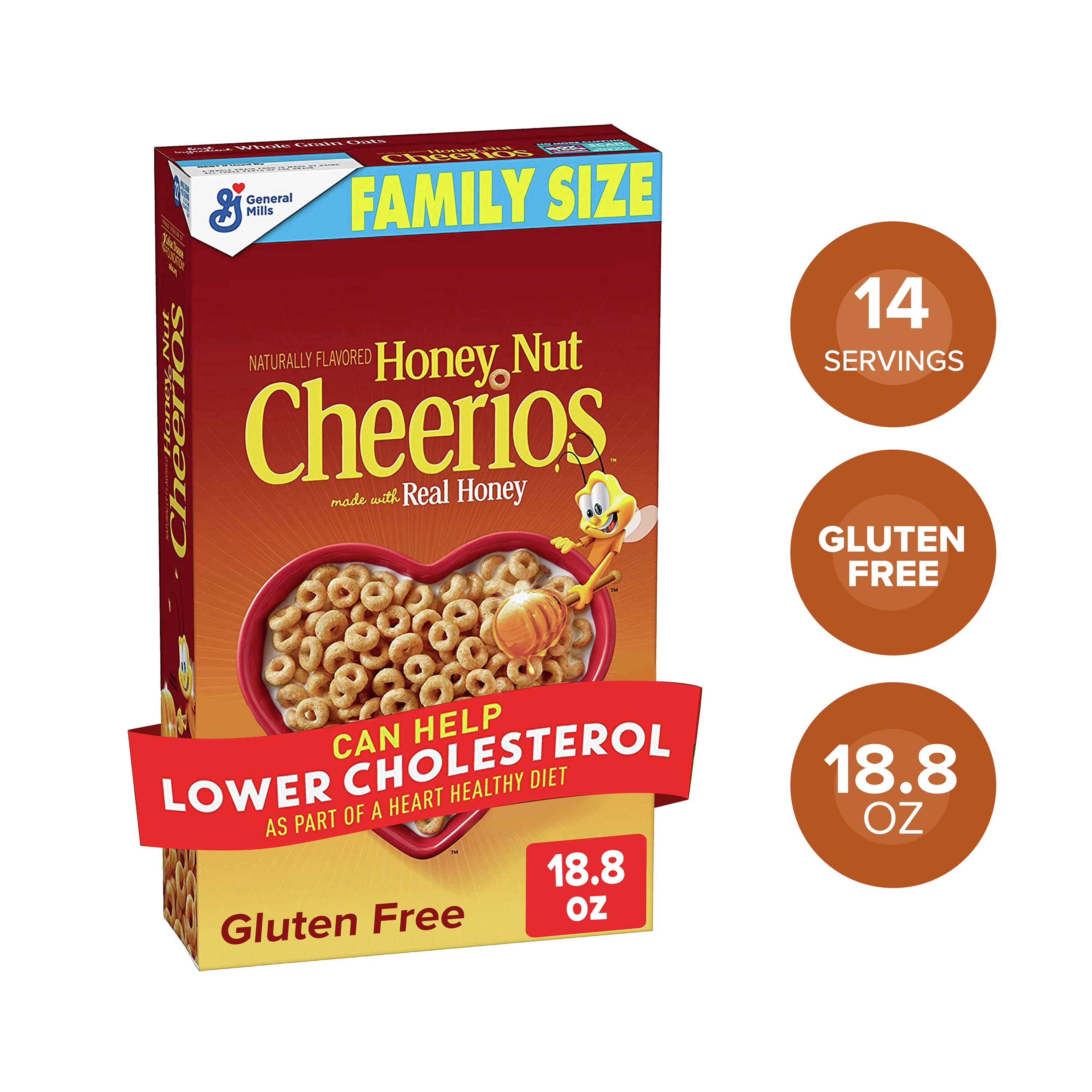 Honey Nut Cheerios Heart Healthy Cereal, 18.8 OZ Family Size ...