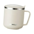 thumbnail image 1 of Taza de Café de Acero Inoxidable con Tapa Y Asa, Taza de Té de Doble Pared, Taza de Café con Aislamiento Térmico para Viajes, Picnic, Senderismo, Pesc Beige, 1 of 8
