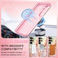 thumbnail image 5 of Avocase Compatible with Magnetic for Samsung Galaxy S26 Ultra Case with Invisible Ring Stand,Rugged Slim Shockproof Marble Pattern Design Case for Women Men Girls,Rose Gold Marble, 5 of 8