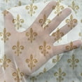 thumbnail image 3 of Fleur De Lis Tulle Curtains with Rod Pocket, Vintage European Lily Aristocratic Dignified Majesty Print, Sheer Drape for Wedding Party 2 Panels, 7 Sizes, Yellow White, by Ambesonne, 3 of 3