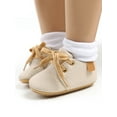 thumbnail image 6 of Baby Boys Girls Oxford Shoes Anti-slip Lace Up Sneaker PU Leather Moccasin Newborn Infant First Walker Loafer Shoes 0-18 Months, 6 of 6