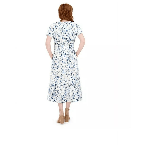 french connection blue floral maxi dress French Connection Maxi Dress 100% Cotton Blue