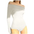 thumbnail image 2 of DailyTrove Women's Off - Shoulder Bodysuit, Casual Night Out & Party Wear, Stretchy Rayon Blend, Plus Size Friendly, 2 of 6