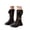 Black, variant on CAIXIA Girls Lace Up Mid Calf Combat Boots with Side Zipper Fashion Comfortable Combat Boots Pu Leather Non-Slip Lug Sole Motorcycle Boots Back To School Winter Tall Boots Little Kid/big Kid