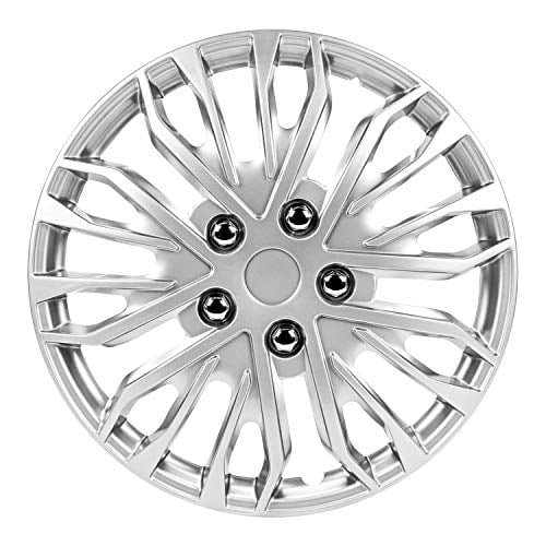 Pilot Automotive 14 Inch Apex Universal Hubcaps Set of 4 Silver