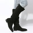 thumbnail image 4 of Chenyee Women's Knee High Boots Flat Low Heel Slouchy Pointed Toe Winter Shoes with Side Zipper, 4 of 5