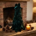 thumbnail image 6 of Kmonabie Mini Tabletop Christmas Tree Decor, Velvet Small Bow Tree Ornament Centerpiece, Holiday Desktop Decoration for Home Bedroom Fireplace Party, Green, 6 of 7