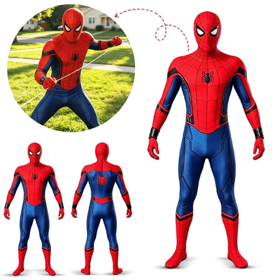 2026 New Halloween Spide Cosplay Costume, BDN Hero Costume Set, Cosplay Set Includes Jumpsuit with Mask, Unisex Halloween Outfit, 160(13-15 Years)