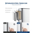 thumbnail image 4 of Stainless Steel Trash Can, Rectangular Garbage Bin with Soft-Close Lid, Foot Pedal & Removable Inner Bucket,Space-Saving Waste Bin for Kitchen, Bathroom, Office, 4 of 8
