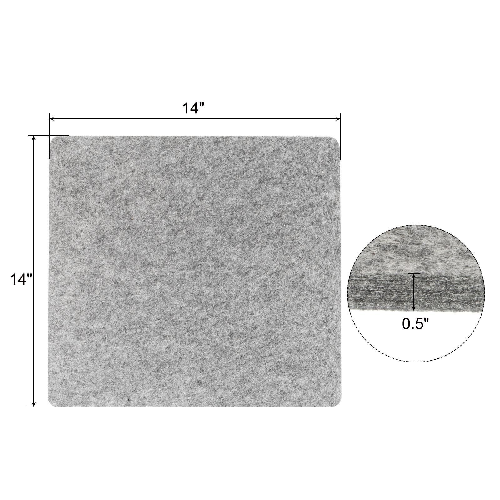 Uxcell Wool Pressing Mat, 14" x 14"  Wool Ironing Pad Blanket 0.5" Thickened, Grey