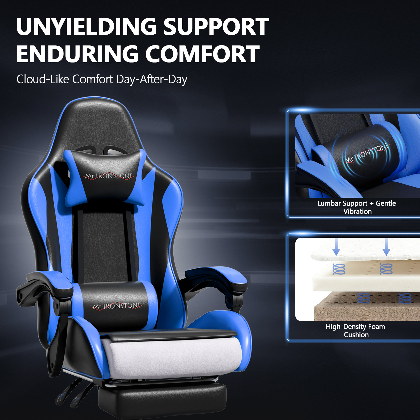 Mr Ironstone Ergonomic Gaming Chair With Massage Lumbar Support photo 5
