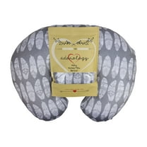 Minky Nursing Pillow Slipcover Gray Feathers Design Maternity Breastfeeding Newborn Infant Best Soft Cushion Cover Case Great Baby Shower Gift for New Moms Mothers by Adorology (Pillow Not Included)
